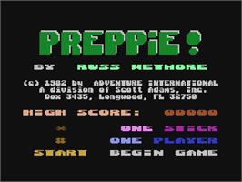 Title screen of Preppie! (Atari 8bit conversion) on the Atari 5200.