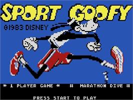 Title screen of Sport Goofy on the Atari 5200.
