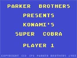 Title screen of Super Cobra on the Atari 5200.