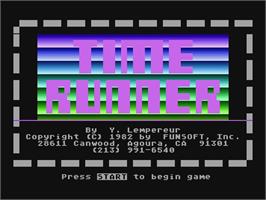Title screen of Time Runner (Atari 8bit conversion) on the Atari 5200.