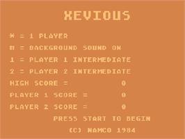 Title screen of Xevious on the Atari 5200.