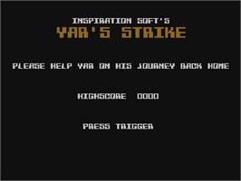 Title screen of Yar's Strike (Atari 8bit conversion) on the Atari 5200.