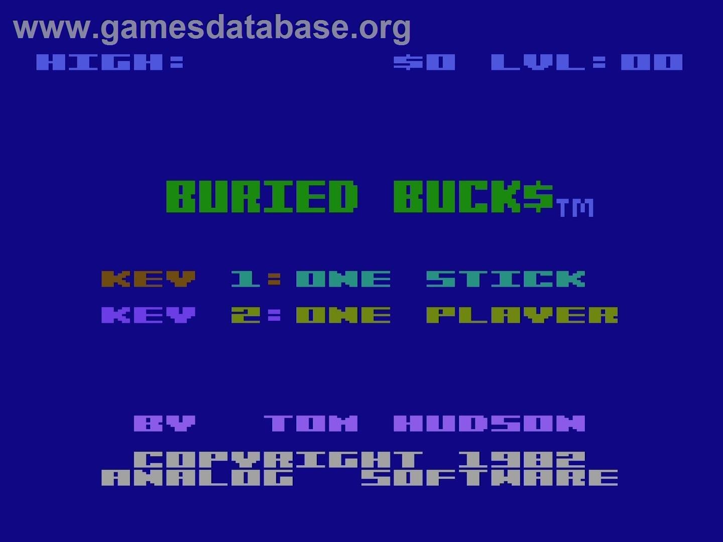Buried Bucks - Atari 5200 - Artwork - Title Screen