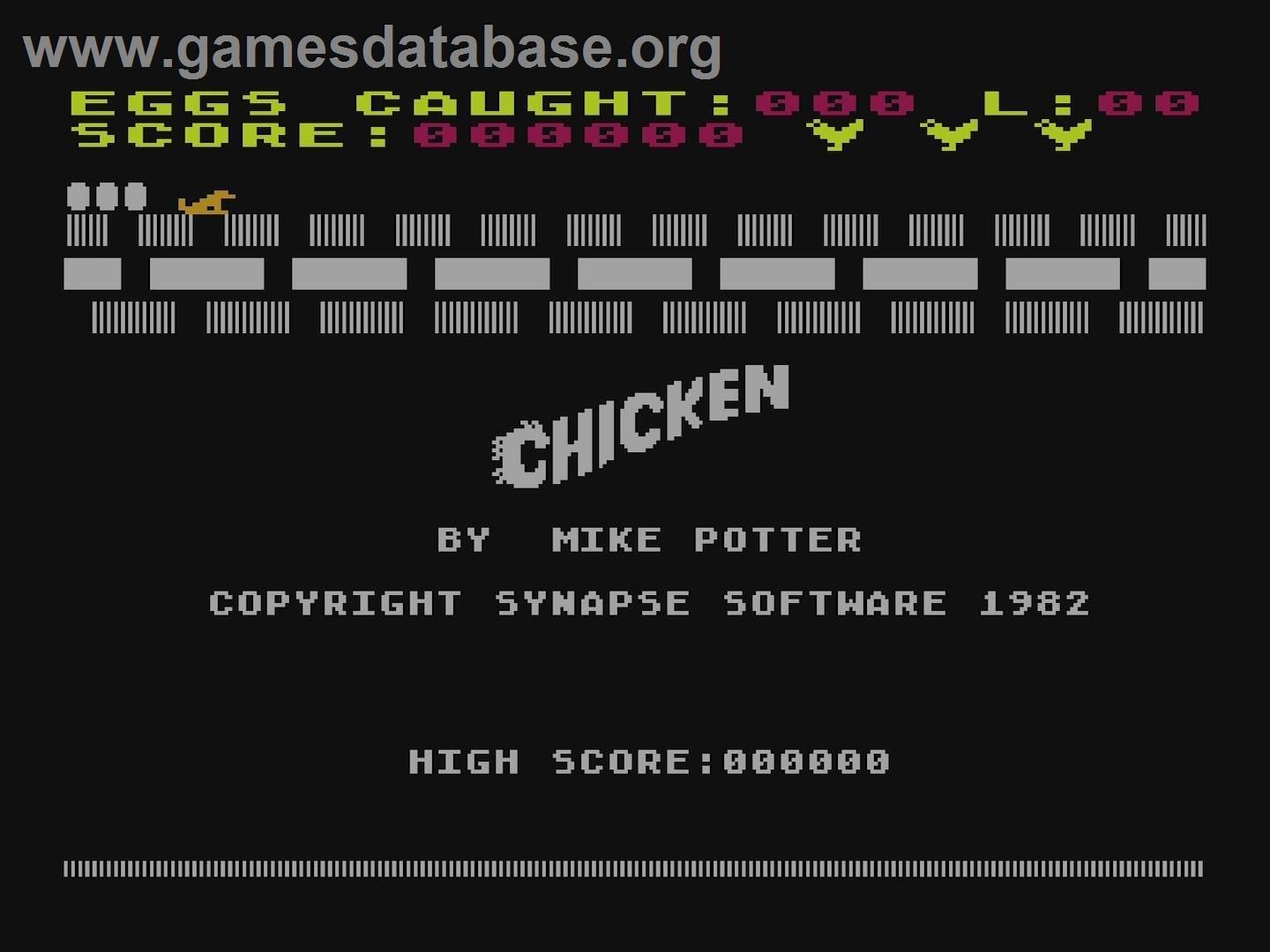 Chicken (Atari 8bit conversion) - Atari 5200 - Artwork - Title Screen