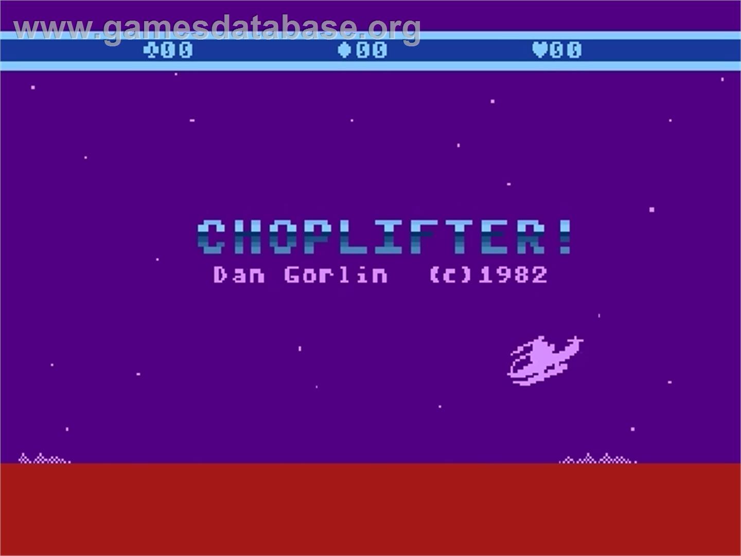 Choplifter - Atari 5200 - Artwork - Title Screen