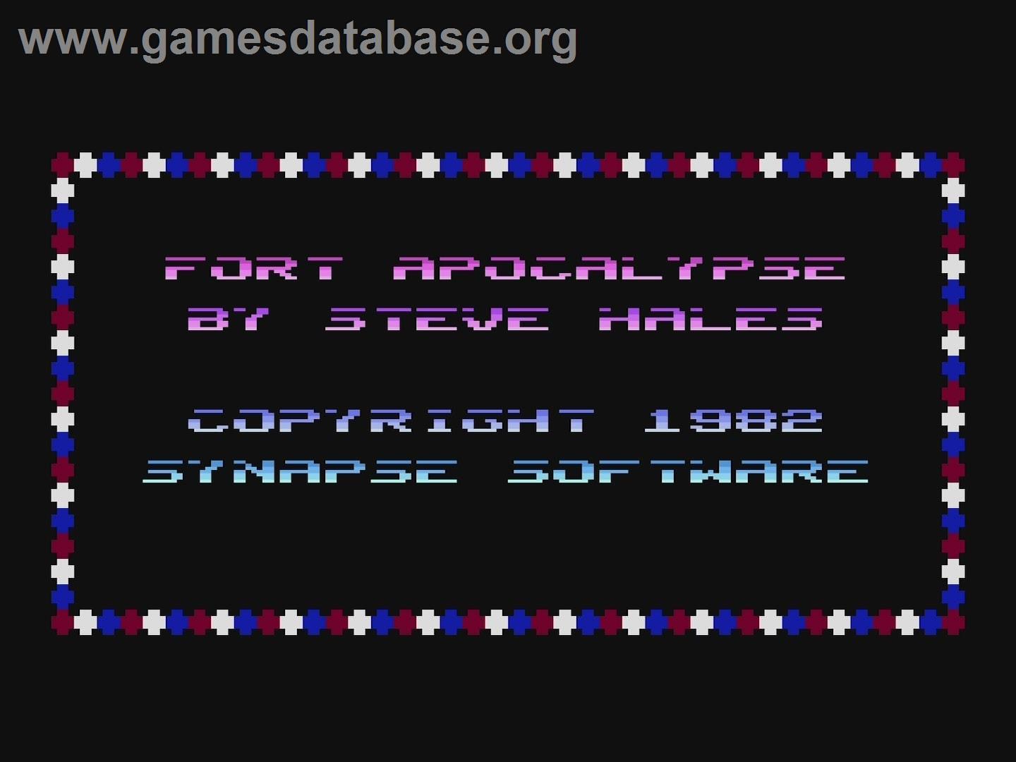 Fort Apocalypse - Atari 5200 - Artwork - Title Screen