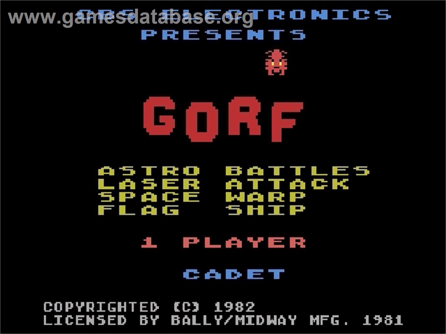 Gorf - Atari 5200 - Artwork - Title Screen