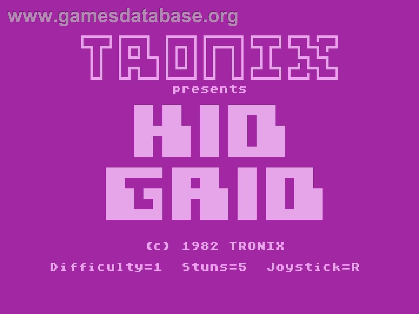 Kid Grid (Atari 8bit conversion) - Atari 5200 - Artwork - Title Screen