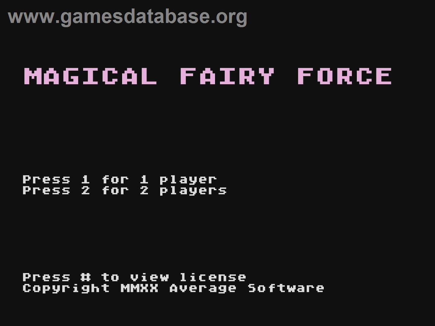 Magical Fairy Force - Atari 5200 - Artwork - Title Screen