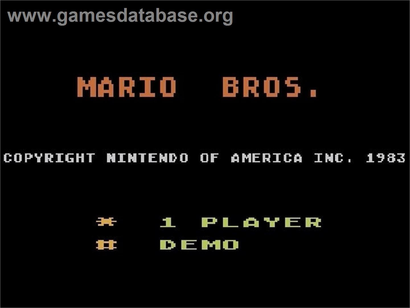 Mario Bros. - Atari 5200 - Artwork - Title Screen