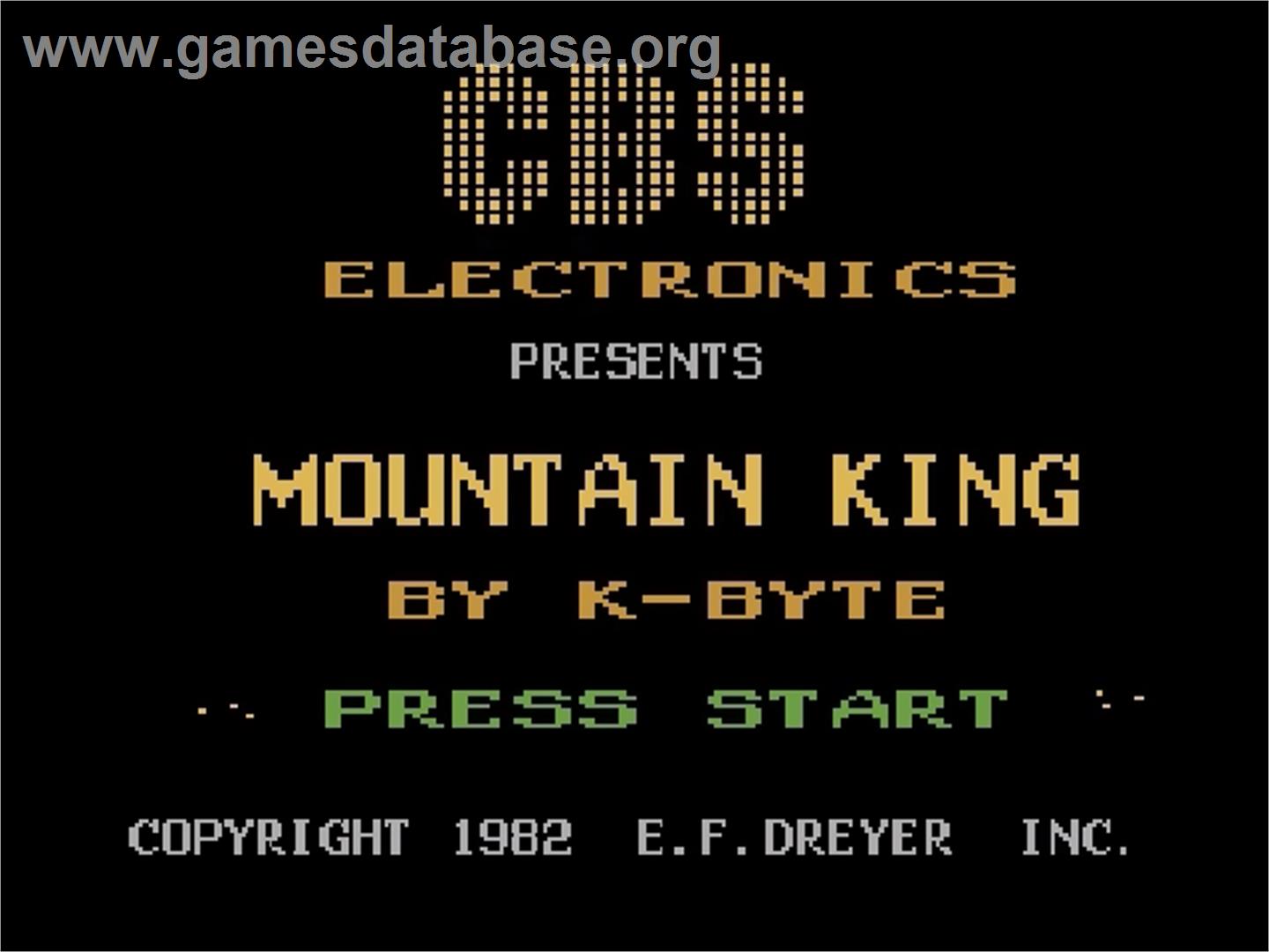 Mountain King - Atari 5200 - Artwork - Title Screen
