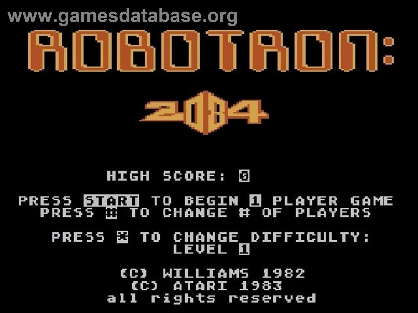 Robotron - 2084 - Atari 5200 - Artwork - Title Screen