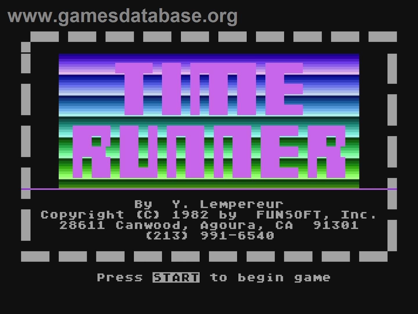 Time Runner (Atari 8bit conversion) - Atari 5200 - Artwork - Title Screen