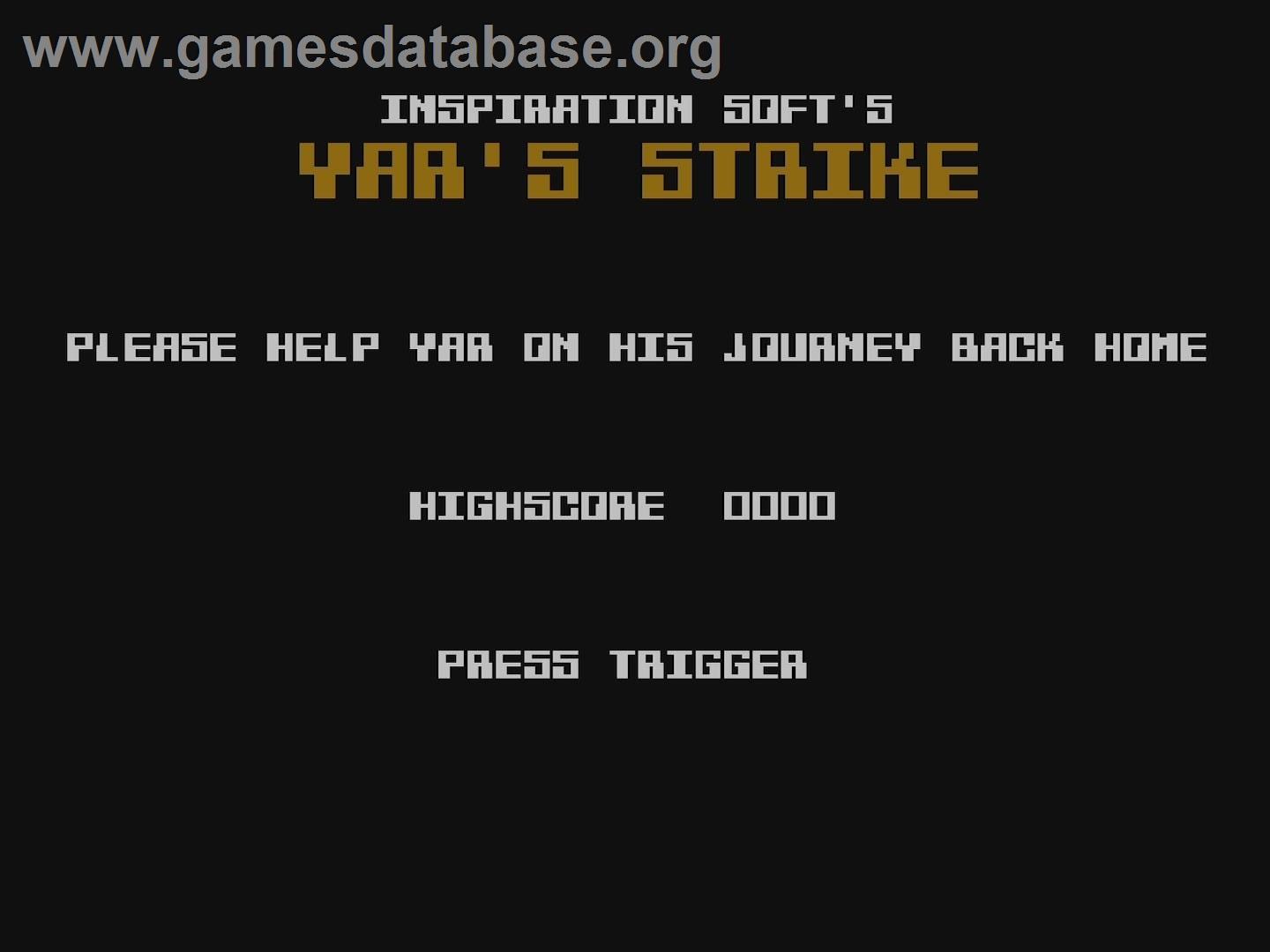 Yar's Strike (Atari 8bit conversion) - Atari 5200 - Artwork - Title Screen