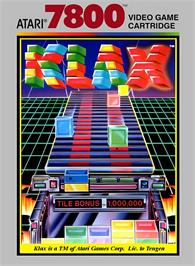 Box cover for Klax on the Atari 7800.