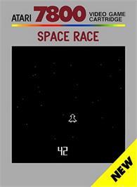 Box cover for Space Race on the Atari 7800.