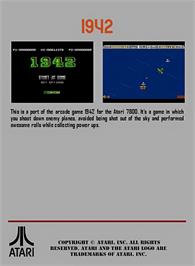 Box back cover for 1942 on the Atari 7800.