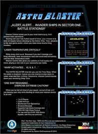 Box back cover for Astro Blaster on the Atari 7800.