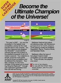 Box back cover for Ballblazer on the Atari 7800.