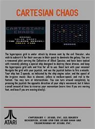 Box back cover for Cartesian Chaos on the Atari 7800.