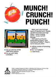 Box back cover for Dig Dug on the Atari 7800.