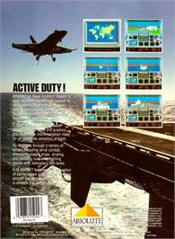 Box back cover for F-18 Hornet on the Atari 7800.