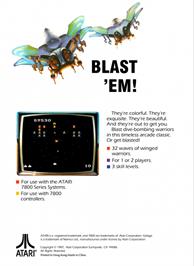 Box back cover for Galaga on the Atari 7800.