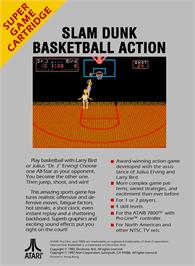 Box back cover for One-On-One Basketball on the Atari 7800.