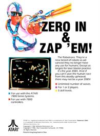 Box back cover for Robotron - 2084 on the Atari 7800.
