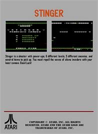 Box back cover for Stinger on the Atari 7800.