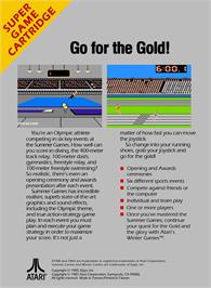 Box back cover for Summer Games on the Atari 7800.