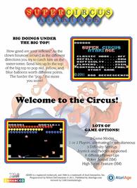Box back cover for Super Circus AtariAge on the Atari 7800.