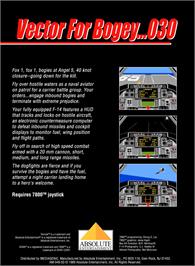 Box back cover for Tomcat - The F-14 Fighter Simulator on the Atari 7800.