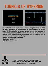 Box back cover for Tunnels Of Hyperion on the Atari 7800.