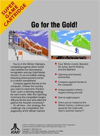 Box back cover for Winter Games on the Atari 7800.