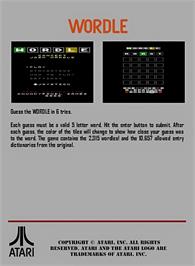 Box back cover for Wordle on the Atari 7800.