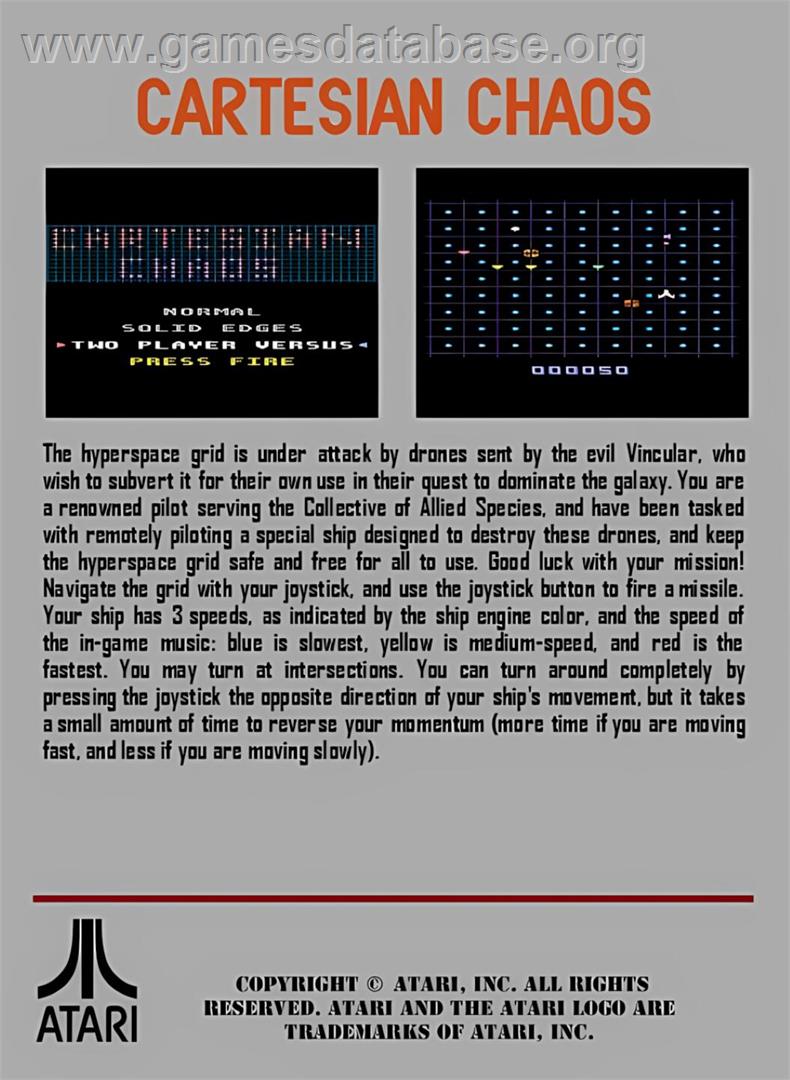 Cartesian Chaos - Atari 7800 - Artwork - Box Back