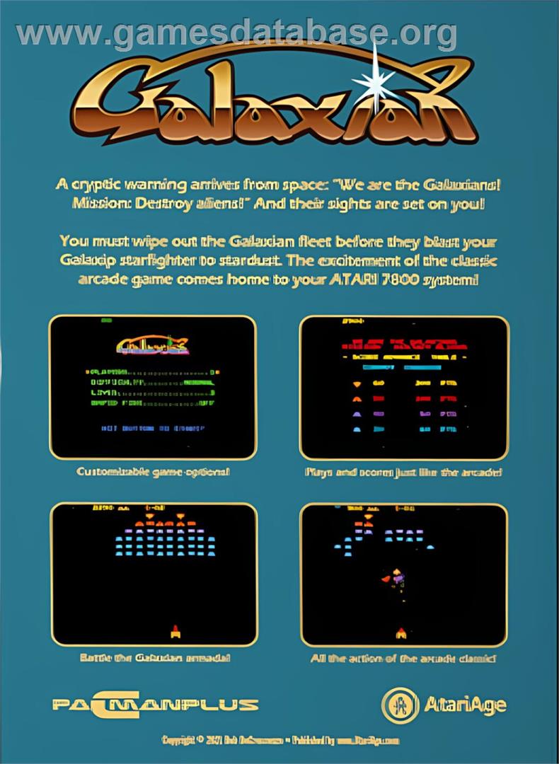 Galaxian - Atari 7800 - Artwork - Box Back
