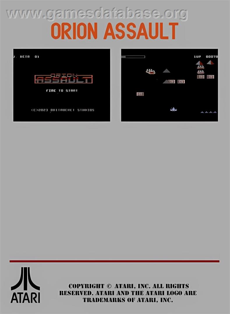 Orion Assault - Atari 7800 - Artwork - Box Back