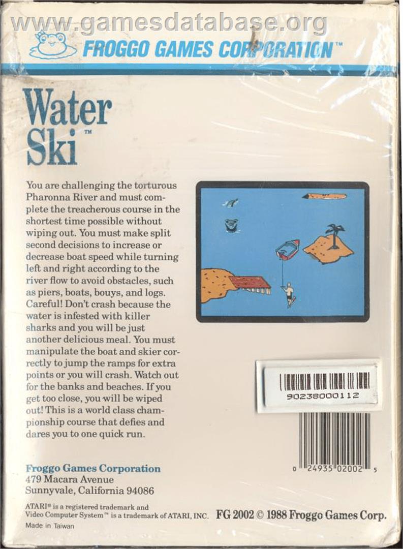 Water Ski - Atari 7800 - Artwork - Box Back