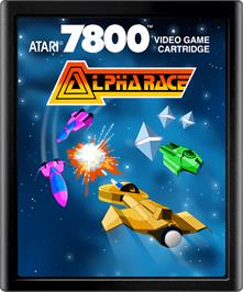 Cartridge artwork for Alpha Race on the Atari 7800.