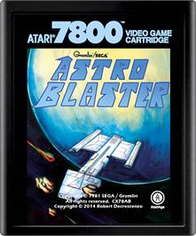 Cartridge artwork for Astro Blaster on the Atari 7800.