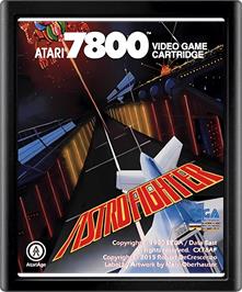 Cartridge artwork for Astro Fighter on the Atari 7800.