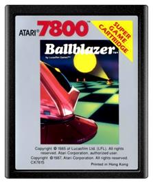 Cartridge artwork for Ballblazer on the Atari 7800.