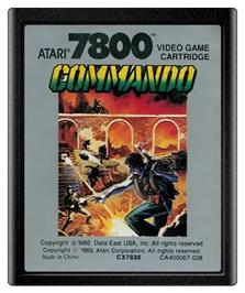 Cartridge artwork for Commando on the Atari 7800.