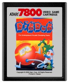 Cartridge artwork for Dig Dug on the Atari 7800.