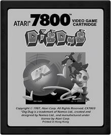 Cartridge artwork for Dig Dug on the Atari 7800.
