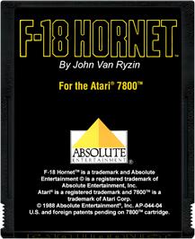 Cartridge artwork for F-18 Hornet on the Atari 7800.