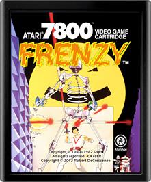 Cartridge artwork for Frenzy on the Atari 7800.