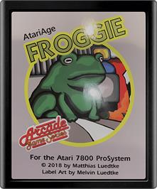 Cartridge artwork for Froggie on the Atari 7800.